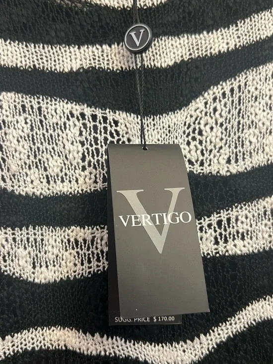 Vertigo Paris Striped Knit Dress Black and White - Picture 4 of 5